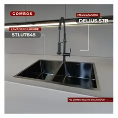 STONE - COMBO LAVADERO STLU7845+ DELIUS STB-01 CON ESCURRIDOR EXONERADO