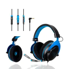 SADES - AUDIFONO GAMER M-POWER NEGROAZUL.