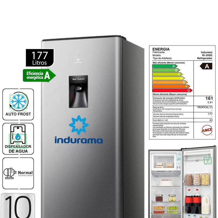 REFRIGERADORA 177LT RI-289D DEFROST