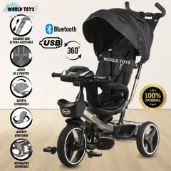 BABY - Triciclo Reclinable «AUCKLAND» Edición Limitada Black