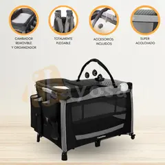 CARESTINO - Cuna Corral Plegable «GENOVA» Black