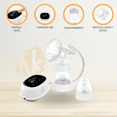 CARESTINO - Extractor Eléctrico con mamadera «LATTE» Gris