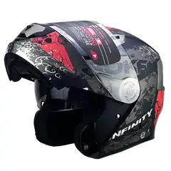 GENERICO - CASCO HOKEN FF860 MODULAR RED VISOR TRANSPARENTE TALLA ¨L¨