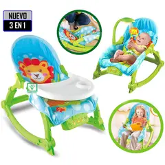 IDEAL - Silla de Comer Mecedora Vibrador Lámpara Musical Verde