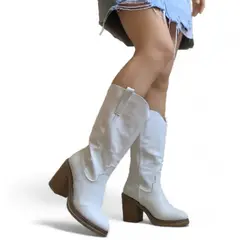 GENERICO - Botin Mujer Vauqera Alta Taco 7 2086L-78 Color Blanco