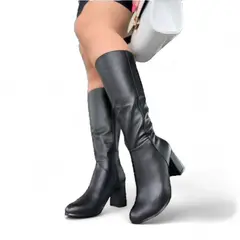 GENERICO - Bota Mujer Alta City Taco 7 2086L-75 Color Negro