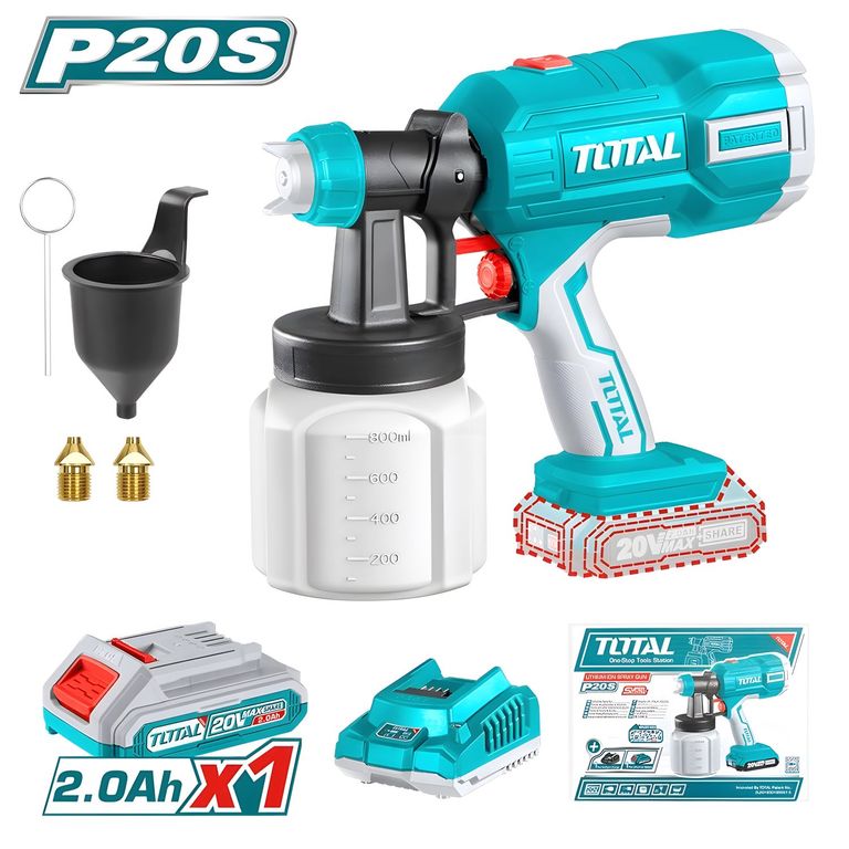 PISTOLA DE PINTURA INALAMBRICO 20V TOTAL-TSGLI20406