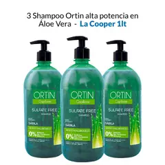 IMPORTADO MC - Shampoo Ortin Alta Potencia En Sábila La Cooper 1Lt 3 Unidades