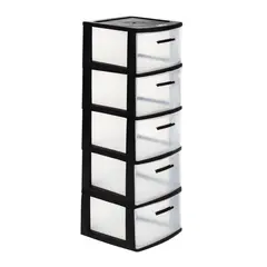 QRUBBER - Cajonera Modelo Eclypse Color Blanco/Negro 5 Niveles - MQ