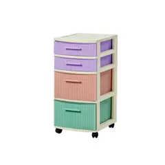 QRUBBER - Cajonera Modelo Candy Con Ruedas Color Multicolor 4 Niveles - MQ