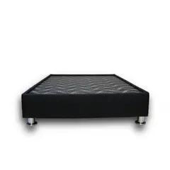 MUEBLES MACRUMO - Box Tarima Premium reforzado y acolchado 1.5 Plazas con encaje - Cuero Negro