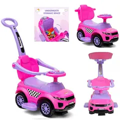 GENERICO - Bugui Correpasillos Empujador con cajonera 3 en 1 - Rosado