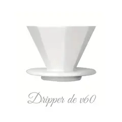 GENERICO - DRIPPER V60 de Cerámica 2 -4 Tazas BLANCO