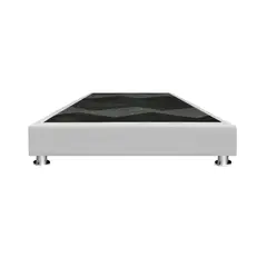 MUEBLES MACRUMO - Box Tarima reforzado y acolchado 1.5 Plazas + Almohada - Gris Claro