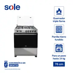 SOLE - Cocina De Pie Classic Dubai Glp/Gn 76 Cm 5 Hornillas