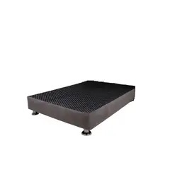 MUEBLES MACRUMO - Box Tarima reforzado y acolchado Queen - Gris Oscuro + Almohada