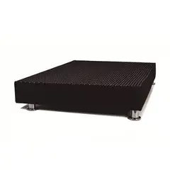 MUEBLES MACRUMO - Box Tarima reforzado y acolchado Queen - Negro + Almohada / Patas instaladas