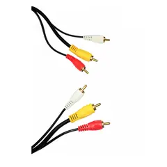 TRAUTECH - CABLE RCA 3X3 AUDIO Y VIDEO A/R/B DE 5 METROS