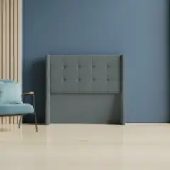 MUEBLES MACRUMO - Cabecera Alta Atenas Brazo Recto de 2 Plz - Color Gris Oscuro