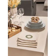 MAP DESIGN HOME - Servilletas de Tela Corona Navidad Algodon 40x40 cm