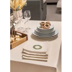 GENERICO - Servilletas de Tela Corona Navidad Algodon 40x40 cm