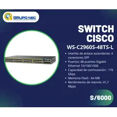 CISCO - Switch 2960S-48TS-L