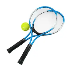 GENERICO - RAQUETAS TENIS PINBO MÁS PELOTA IMPORTADA PARA JUNIOR AZUL