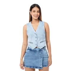 PIONIER - Chaleco Denim Stretch Mujer Leea