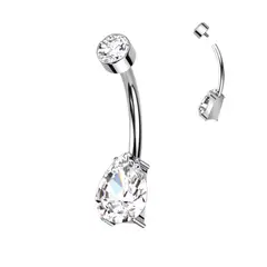 ADR JOYERIA CORPORAL - Piercing Ombligo Zircon Gota Titanio ADR Joyería Corporal