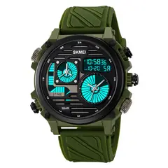 SKMEI - Reloj 2202 Verde Militar Analogo y Digital Correa Silicona_.