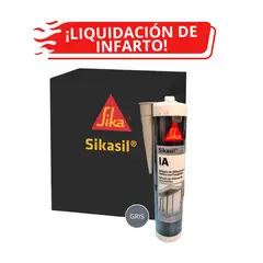 SIKA - Pack x12 Silicona Acética Antihongos Sikasil IA Gris Ventana 280 ml