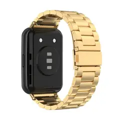 GENERICO - Correa Acero Eslabones para HUAWEI FIT 3 - Dorado