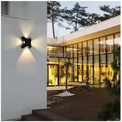 GENERICO - Lampara de pared Aplique LED ciruelo 4W Negro Luz Cálida