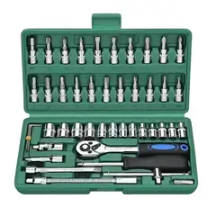 GENERICO - JUEGO KIT DE LLAVES HERRAMIENTAS DE 46 PIEZAS - VERDE