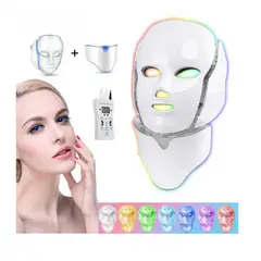GENERICO - Máscara LED 7 colores Fototerapia Cuidado Cara Cuello