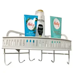 GENERICO - Esquinero Organizador de Baño de Metal Blanco