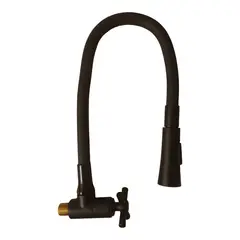 GENERICO - Grifo Cocina Premium flexible Aireador dos funciones Acero Negro Mate