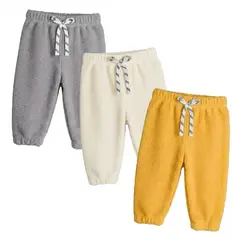 LITTLE SWEET - Pantalón Bebé Niño Micropolar Pack x 3