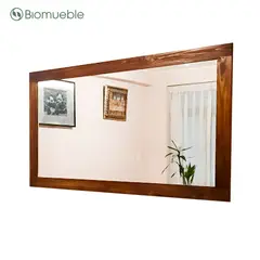 GENERICO - Espejo Rectangular de Palets Reciclados acabado Cedro 200 cm x 80 cm