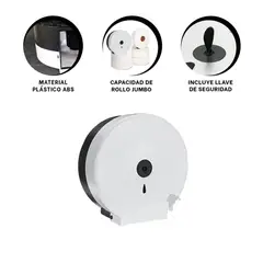 OEM - Dispensador de Papel Higiénico con LLave Color Blanco