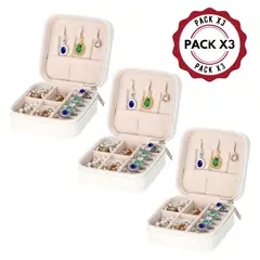 OEM - Pack 03 Mini Organizador de Joyas Portátil para Anillos, etc