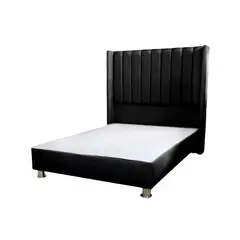 MUEBLES MACRUMO - Cama tapizada Barcelona - 2 Plz - Color negro