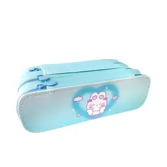 GENERICO - Cartuchera de 3 niveles con triple cierre Celeste