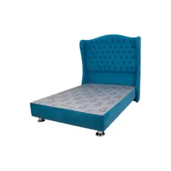 MUEBLES MACRUMO - Cama tapizada Paris - 2 Plz - color turquesa