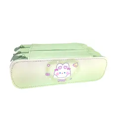 GENERICO - Cartuchera de 3 niveles con triple cierre Verde