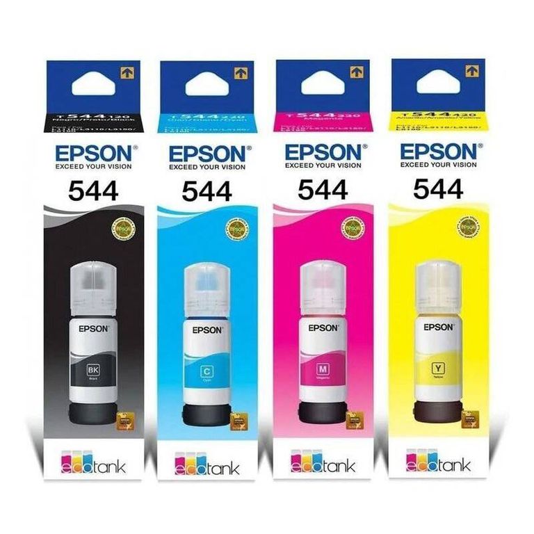 Kit Tinta Epson T544 Amarillo Cian Magenta Negro