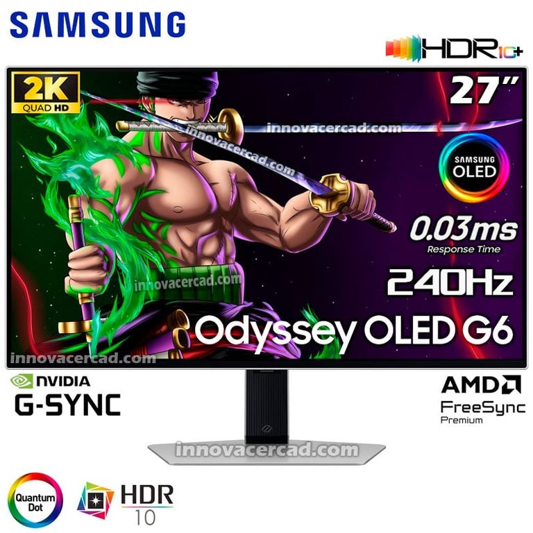 Monitor Gaming 27 Odyssey OLED G6 QHD (2560x1440) 240HZ, 0.3MS