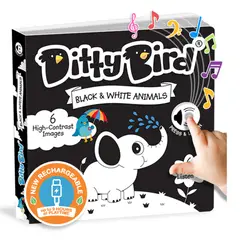 DITTY BIRD - Libro sonoro Animales en blanco y negro Inglés