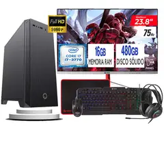 TEROS - Computadora Pc Intel Core i7 3770 Monitor 24 fhd' RAM 16 GB SSD 480 GB