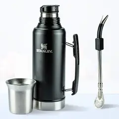 STANLEY - Termo de Bebida Mate System 1.2 L + Bombilla Negro